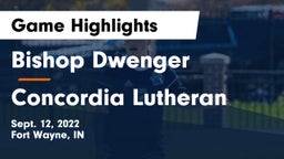 Bishop Dwenger  vs Concordia Lutheran  Game Highlights - Sept. 12, 2022