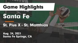 Santa Fe  vs St. Pius X - St. Mattthias Game Highlights - Aug. 24, 2021