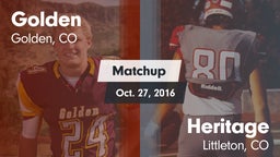 Matchup: Golden  vs. Heritage  2016