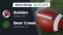 Recap: Golden  vs. Bear Creek  2018