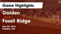 Golden  vs Fossil Ridge  Game Highlights - Dec 05, 2016