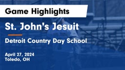 St. John's Jesuit  vs Detroit Country Day School Game Highlights - April 27, 2024