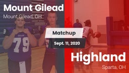 Matchup: Mount Gilead High vs. Highland  2020