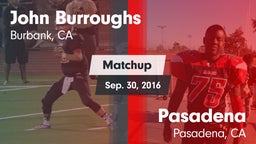 Matchup: John Burroughs High vs. Pasadena  2016