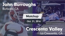 Matchup: John Burroughs High vs. Crescenta Valley  2016
