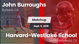 Matchup: John Burroughs High vs. Harvard-Westlake School 2018