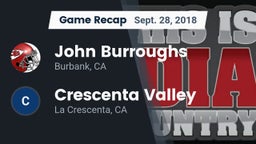 Recap: John Burroughs  vs. Crescenta Valley  2018