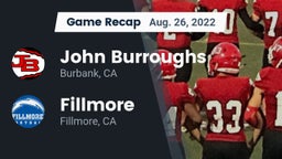 Recap: John Burroughs  vs. Fillmore  2022