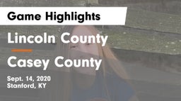 Lincoln County  vs Casey County Game Highlights - Sept. 14, 2020