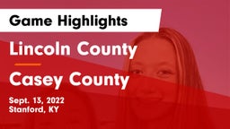 Lincoln County  vs Casey County  Game Highlights - Sept. 13, 2022
