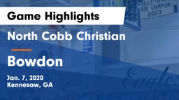 North Cobb Christian  vs Bowdon  Game Highlights - Jan. 7, 2020