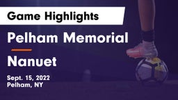 Pelham Memorial  vs Nanuet  Game Highlights - Sept. 15, 2022
