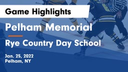 Pelham Memorial  vs Rye Country Day School Game Highlights - Jan. 25, 2022