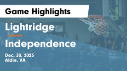 Lightridge  vs Independence  Game Highlights - Dec. 30, 2023