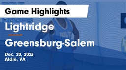 Lightridge  vs Greensburg-Salem  Game Highlights - Dec. 20, 2023