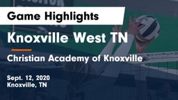 Knoxville West  TN vs Christian Academy of Knoxville Game Highlights - Sept. 12, 2020