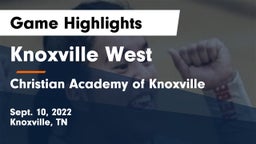 Knoxville West  vs Christian Academy of Knoxville Game Highlights - Sept. 10, 2022