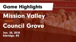 Mission Valley  vs Council Grove  Game Highlights - Jan. 20, 2018