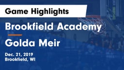 Brookfield Academy  vs Golda Meir Game Highlights - Dec. 21, 2019