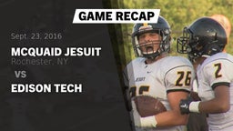 Recap: McQuaid Jesuit  vs. Edison Tech  2016