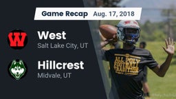 Recap: West  vs. Hillcrest   2018