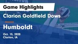 Clarion Goldfield Dows  vs Humboldt  Game Highlights - Oct. 15, 2020