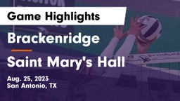 Brackenridge  vs Saint Mary's Hall  Game Highlights - Aug. 25, 2023