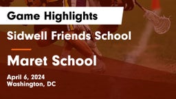 Sidwell Friends School vs Maret School Game Highlights - April 6, 2024