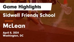 Sidwell Friends School vs McLean  Game Highlights - April 8, 2024