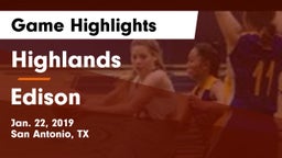 Highlands  vs Edison  Game Highlights - Jan. 22, 2019