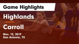 Highlands  vs Carroll  Game Highlights - Nov. 15, 2019