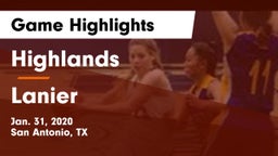 Highlands  vs Lanier  Game Highlights - Jan. 31, 2020