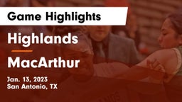 Highlands  vs MacArthur  Game Highlights - Jan. 13, 2023