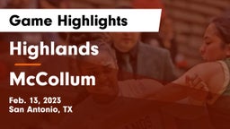 Highlands  vs McCollum  Game Highlights - Feb. 13, 2023
