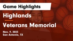 Highlands  vs Veterans Memorial Game Highlights - Nov. 9, 2023