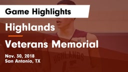 Highlands  vs Veterans Memorial  Game Highlights - Nov. 30, 2018