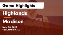 Highlands  vs Madison  Game Highlights - Nov. 30, 2018