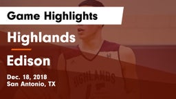 Highlands  vs Edison  Game Highlights - Dec. 18, 2018