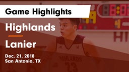 Highlands  vs Lanier  Game Highlights - Dec. 21, 2018