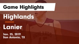 Highlands  vs Lanier  Game Highlights - Jan. 25, 2019
