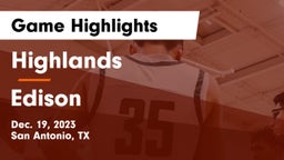 Highlands  vs Edison  Game Highlights - Dec. 19, 2023