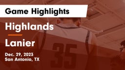 Highlands  vs Lanier  Game Highlights - Dec. 29, 2023