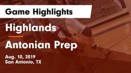 Highlands  vs Antonian Prep  Game Highlights - Aug. 10, 2019