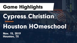 Cypress Christian  vs Houston HOmeschool Game Highlights - Nov. 15, 2019