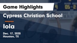 Cypress Christian School vs Iola  Game Highlights - Dec. 17, 2020
