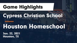 Cypress Christian School vs Houston Homeschool Game Highlights - Jan. 22, 2021