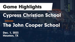 Cypress Christian School vs The John Cooper School Game Highlights - Dec. 1, 2023
