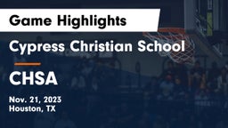 Cypress Christian School vs CHSA Game Highlights - Nov. 21, 2023