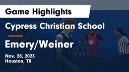 Cypress Christian School vs Emery/Weiner Game Highlights - Nov. 28, 2023