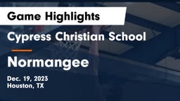 Cypress Christian School vs Normangee  Game Highlights - Dec. 19, 2023